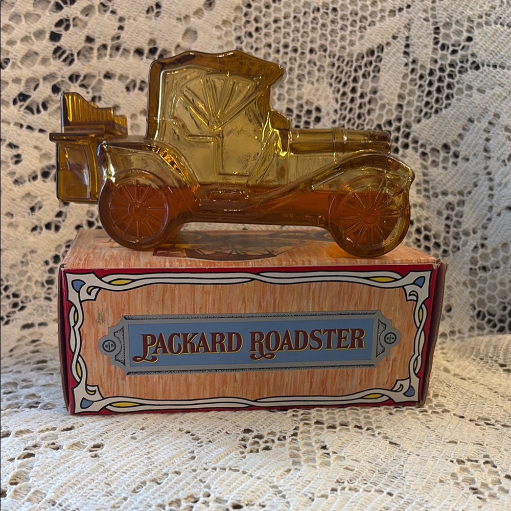 Vintage Avon Amber Glass Packard Roadster Model Cologne